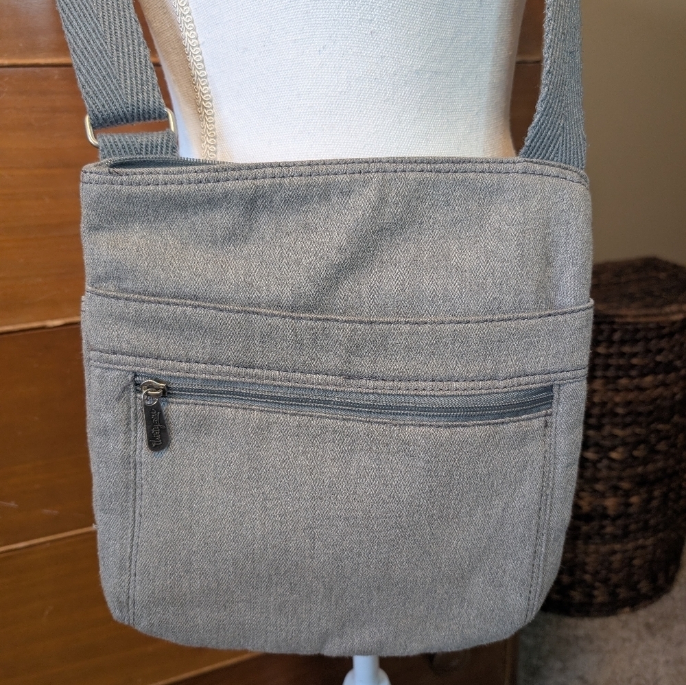 Thirty-One Organizing Crossbody Messenger Bag Purse Heathered Gray - Picture 3 of 10